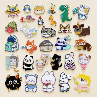 自粘补丁贴卡通图案儿童布贴羽绒服刺绣贴衣服diy装饰破洞修补贴