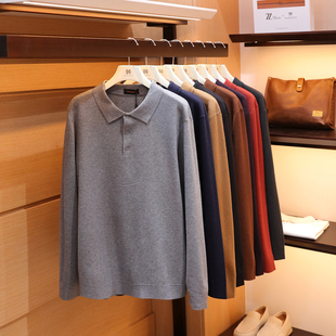 POLO衫 柜1.2W 老钱风优雅绅士针织长袖 外贸男装 480g羊毛混纺
