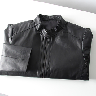 男士 秋季 外贸商务休闲翻领真皮皮衣外套潮 高档绵羊皮 重磅福利