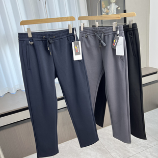 秋冬纯色松紧腰休闲运动直筒长裤 外贸男装 潮 立体剪裁 都市通勤