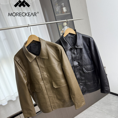 复古休闲工装皮衣夹克外套