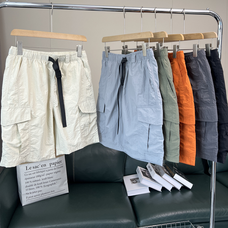 重磅山系！速干透气！外贸男装夏季工装风卡扣腰带短裤休闲五分裤