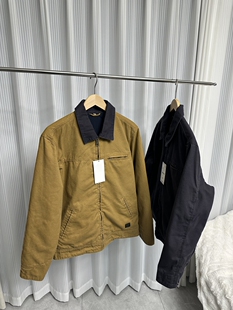 柜499 秋冬男士 外贸加棉休闲拼接翻领工装 夹克外套潮 水洗复古