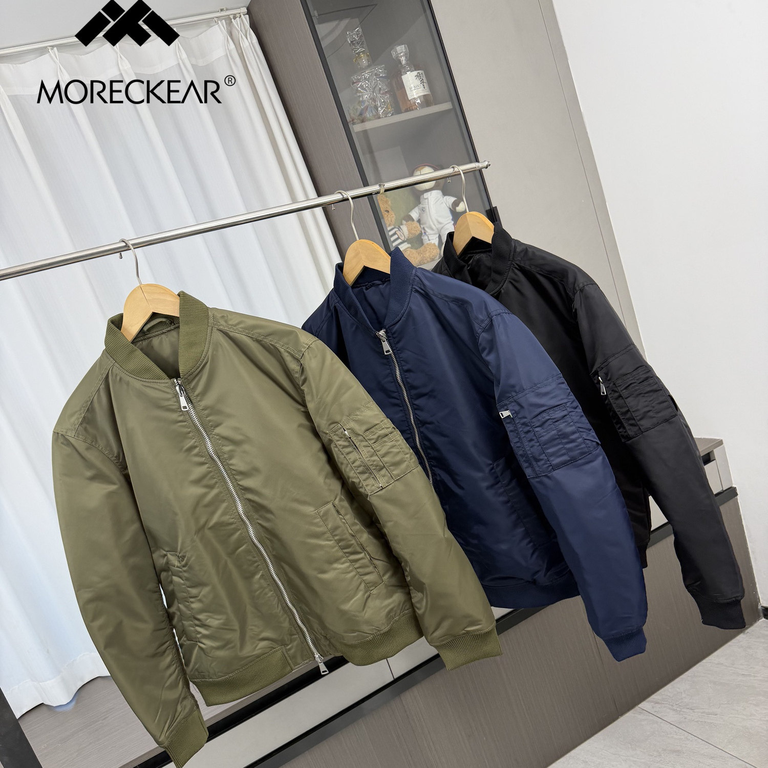 帅气十足！夹棉保暖！外贸男装秋冬飞行员棒球服休闲棉服夹克外套