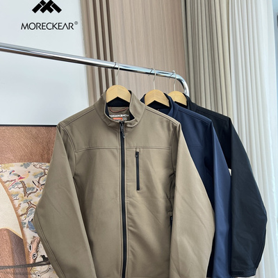口碑系列！防风防水！外贸男装秋冬户外立领加绒软壳冲锋衣外套潮