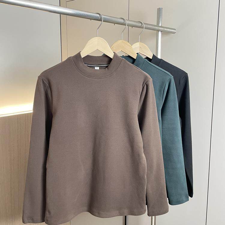 B备单品！双面德绒！外贸男装秋冬纯色百搭舒适保暖打底衫长袖T恤,男装,T恤,淘宝优惠券,粉丝福利购,淘宝优惠卷