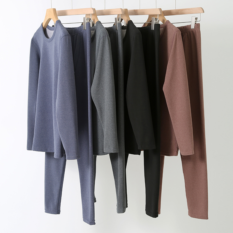 科技发热纤维！37度恒温德绒！秋冬男士外贸保暖秋衣秋裤内衣套装