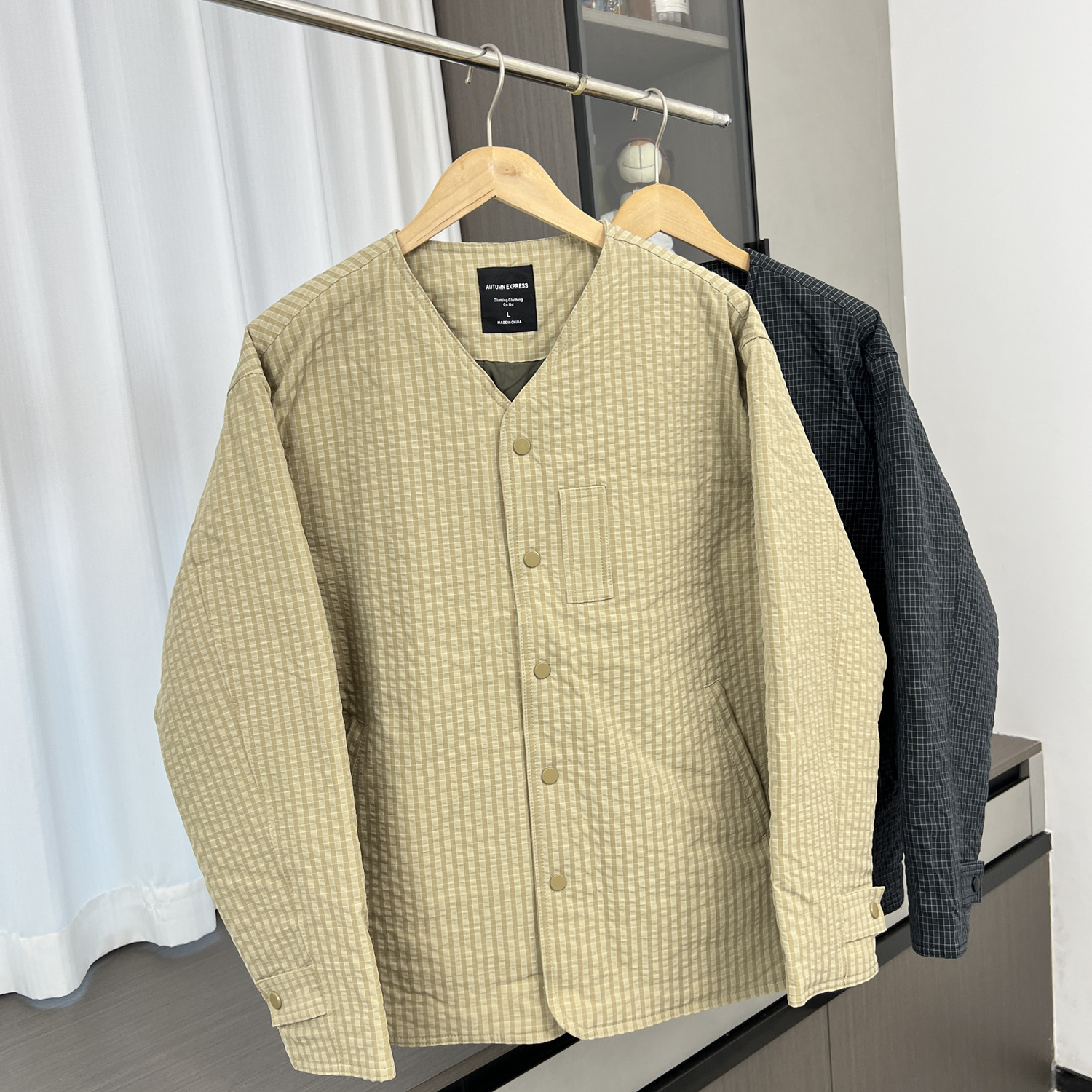 复古百搭无领棉衣叠穿棉服