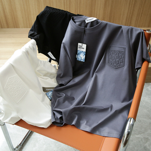 外贸圆领休闲短袖 升级天花板 男士 夏季 T恤 进口液氨丝光匹马棉