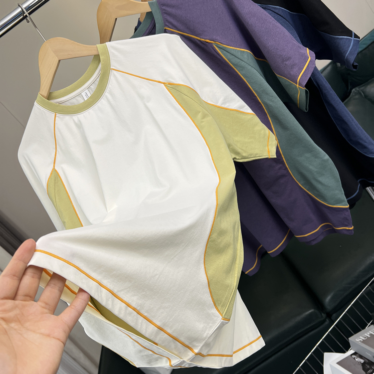 城市户外！吸湿速干！夏季男女外贸抗菌宽松撞色训练运动短袖T恤