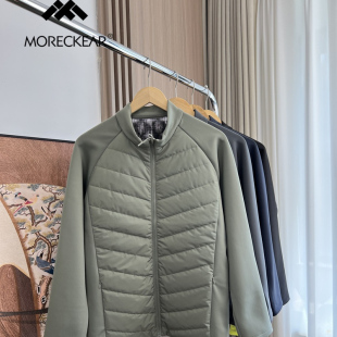 都市通勤！干练简约！外贸男装秋冬防风保暖休闲拼接羽绒服外套潮