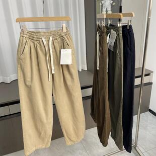 秋冬松紧腰宽松锥形直筒休闲长裤 外贸男装 潮 厚实保暖 日系复古