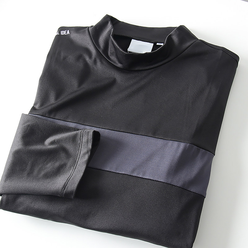 男士外贸半高领速干长袖t恤