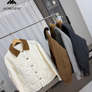 冬季 外贸男装 复古撞色翻领休闲保暖羽绒服外套 葫芦绗缝 情侣款