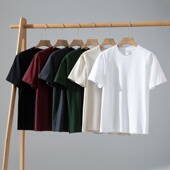 高克重230g纯棉 外贸男装 春夏情侣款 多色可选 基础百搭短袖 T恤