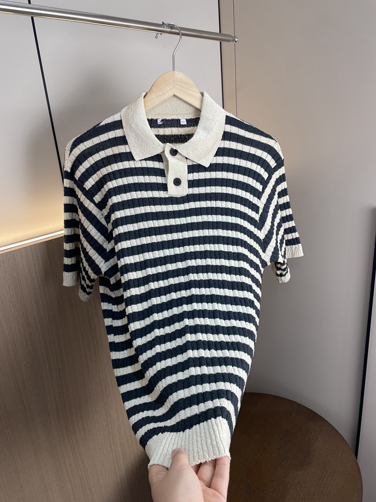 西班牙单休闲针织短袖POLO衫潮