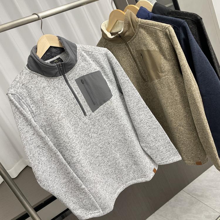 立领开衫针织套头卫衣