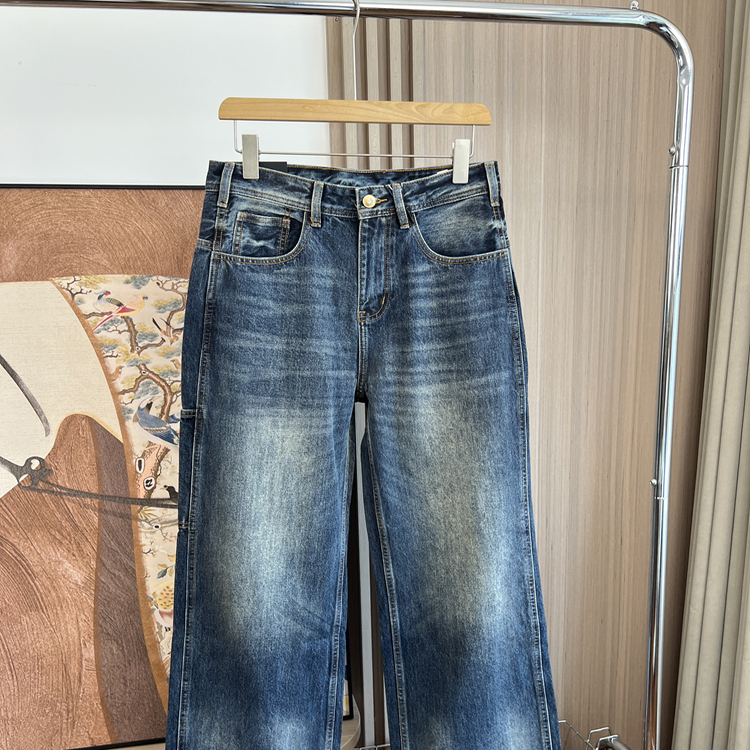 版型超赞！重磅水洗面料！外贸男装秋季复古百搭直筒休闲牛仔裤潮