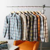 男士 秋季 外贸日系水洗磨毛时尚 休闲长袖 超值福利 衬衫 撞色格纹