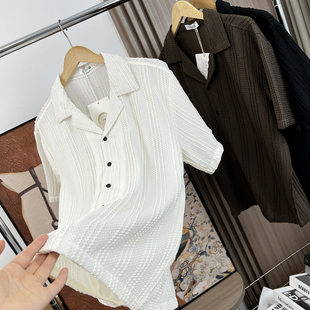 舒适有型 衬衫 外贸男装 通勤百搭纯色宽松休闲短袖 夏季 高阶设计