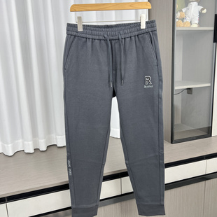 德绒感 外贸字母刺绣弹力束脚休闲裤 内磨毛绒 男士 秋季 撤柜H