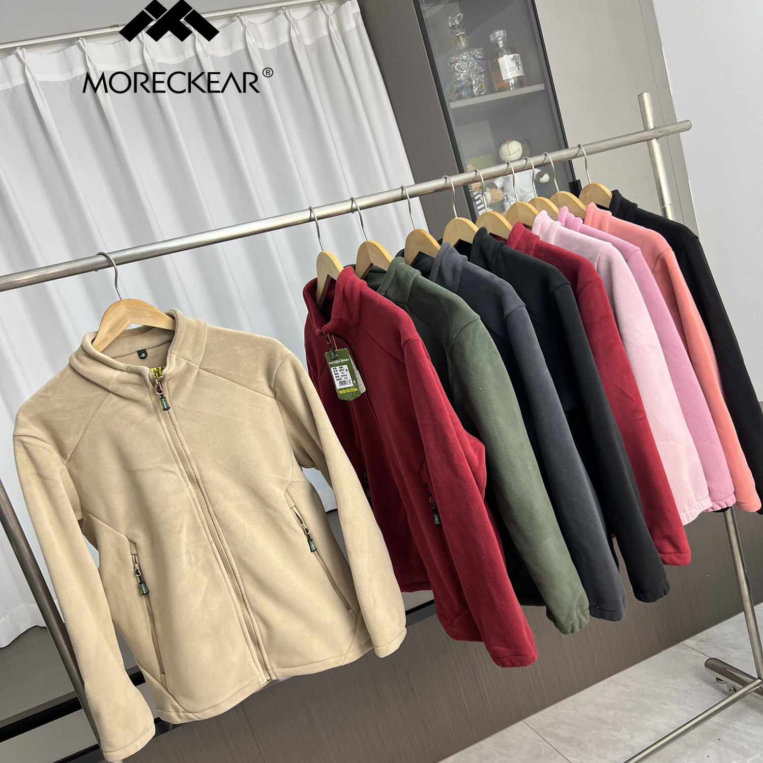 加绒加厚保暖立领抓绒衣外套