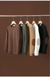 时尚 美拉德色系 春季 外贸男装 休闲百搭圆领套头卫衣 丝光空气层