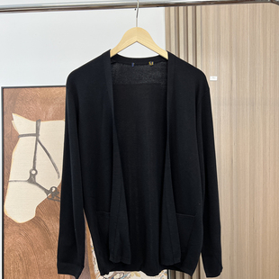 纯色商务休闲开衫 撤柜高货 秋季 外贸男装 针织毛衣外套 细腻柔软