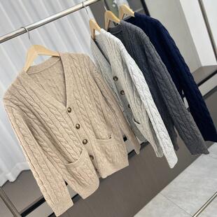 秋冬加厚保暖舒适毛衣开衫 立体感强 外贸男装 麻花 针织外套 经典