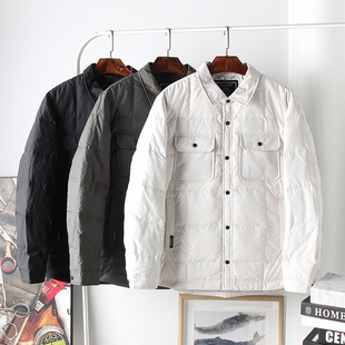 秋冬简约百搭翻领休闲羽绒服外套 外贸男装 上身巨好看 防风防水