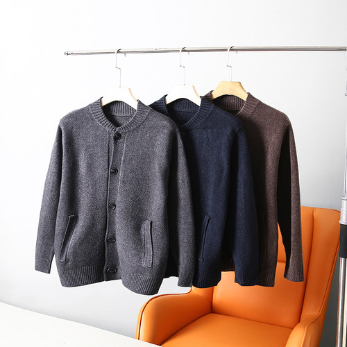 纯色针织开衫毛衣外套潮