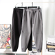 门店698 潮 外贸加绒加厚运动休闲束脚卫裤 复合奥粒绒 秋冬男士