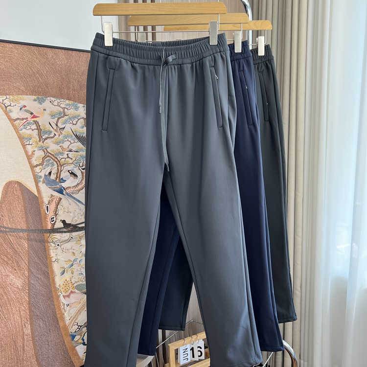 自留好货!垂顺舒适!外贸男装秋冬加绒加厚松紧腰保暖防风休闲裤