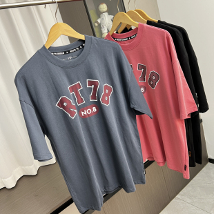 外贸男装 亲肤透气 夏季 时尚 T恤 美式 舒适百搭印花休闲短袖 重磅