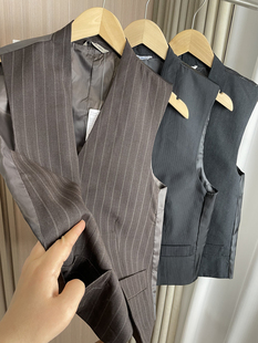 休闲马甲西装 高级定制 外贸英伦修身 春夏男士 背心 缎面丝光拼接