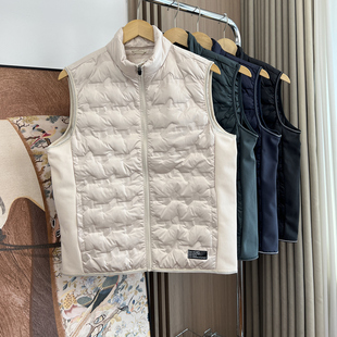 秋冬情侣款 外贸男装 立领百搭保暖羽绒马甲潮 压胶锁绒 轻盈户外