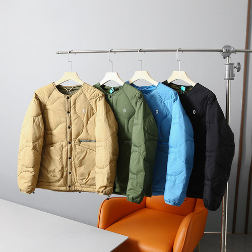 运动休闲轻量无领羽绒服外套