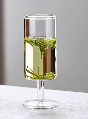 绿茶杯玻璃杯水杯太平猴魁高脚杯