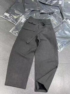 onones高端女装 直筒阔腿休闲西装 裤 2026春小众设计腰封裙帘个性