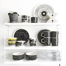 芬兰Marimekko 黑波点城市花园陶瓷马克杯盘碗北欧风餐具现货