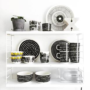 芬兰Marimekko 黑波点城市花园陶瓷马克杯盘碗北欧风餐具现货
