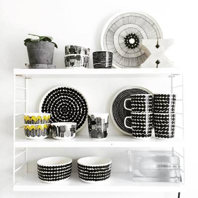 芬兰Marimekko黑波点陶瓷餐具
