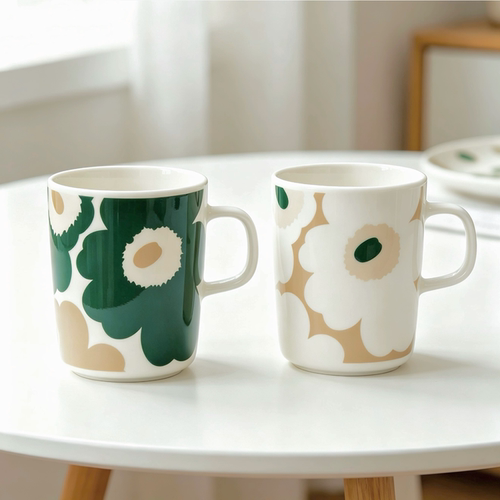 芬兰Marimekko 2026年秋冬新品Unikko绿花米芯咖啡杯马克杯盘碗