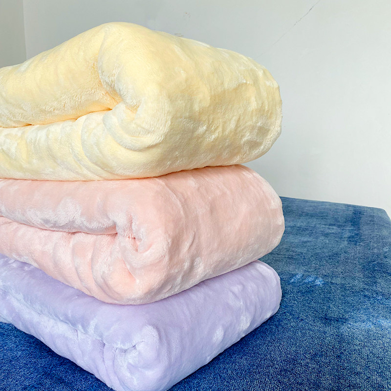 尾单特厚牛奶绒毯/软糯细腻 马卡龙色双面法兰绒毛毯单人午休盖毯