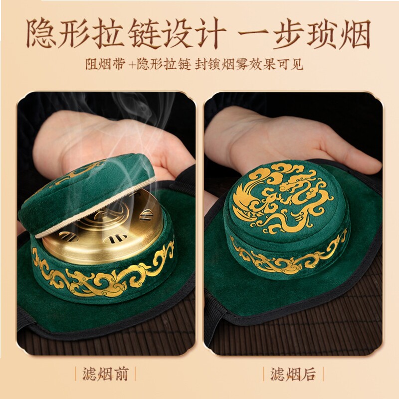 单联艾灸盒家用无烟纯铜艾灸全身通用颈椎专用随身灸布套新款加厚
