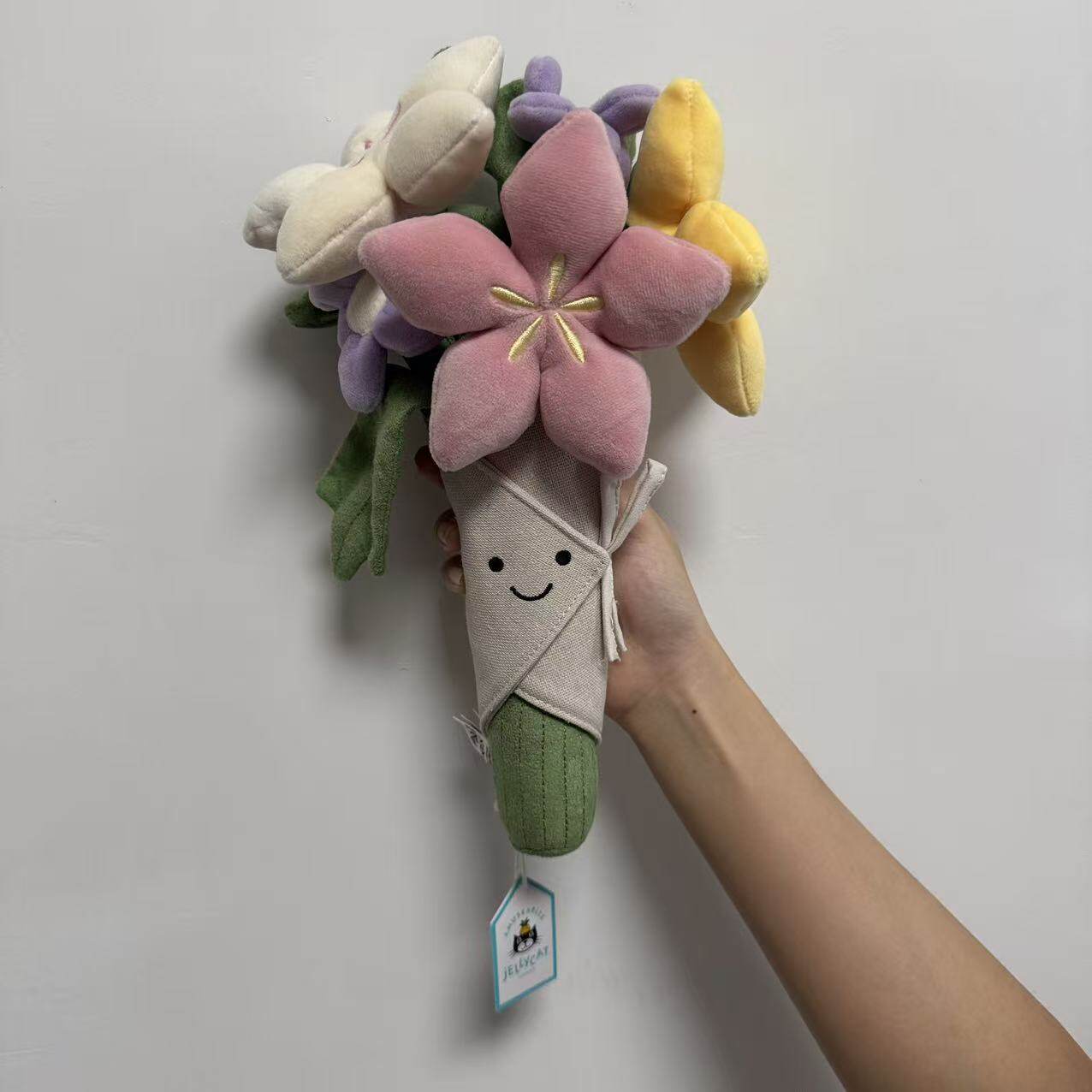 现货英国正品jellycat情人节结婚戒指玫瑰花手捧花毛绒玩偶送礼物
