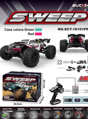 专业RC 无刷遥控漂移高速四驱越野赛车大脚攀爬车玩具SCY16101PRO