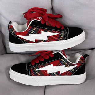 男情侣百搭休闲运动鞋 复古潮流闪电板鞋 ins小众设计美式 国潮男鞋