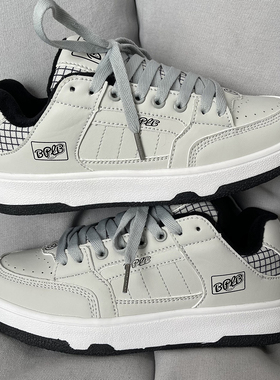 国潮男鞋ins2024冬季新款潮牌复古加绒面包鞋男学生百搭运动板鞋