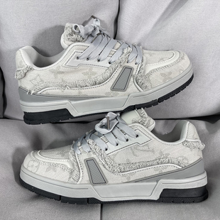 子男ins潮流百搭情侣休闲运动鞋 小众牛仔复古滑板鞋 新款 2024春季